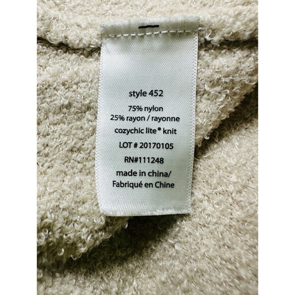 Barefoot‎ Dreams CozyChic Lite Beige Stone Open Front Cozy Cardigan XS/S - Picture 8 of 11